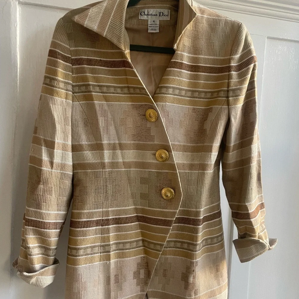 Vintage Christian Dior Women's southwestern Striped knit Blazer